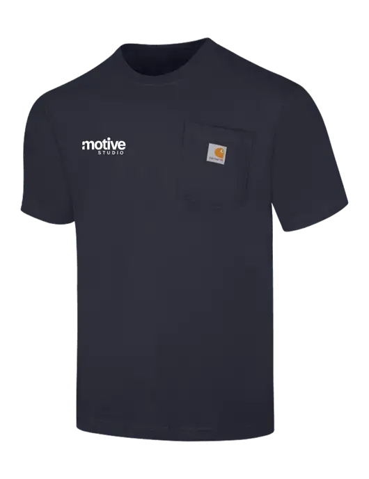 Carhartt Workwear Dark Navy Pocket Short Sleeve T-Shirt w/Motive Studio Logo