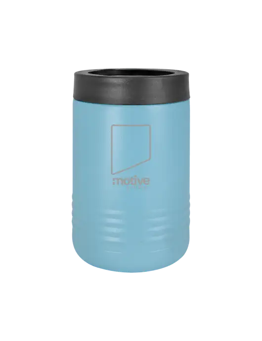 Polar Camel 12 oz Powder Coated Light Blue Vacuum Insulated Beverage Holder w/Motive Studio Logo