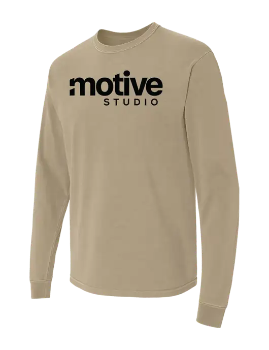 Comfort Colors Garment-Dyed Tan Heavyweight Long Sleeve T-Shirt w/Motive Studio Logo