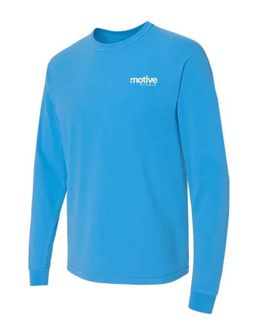 Comfort Colors Garment-Dyed Royal  Heavyweight Long Sleeve T-Shirt w/Motive Studio Logo