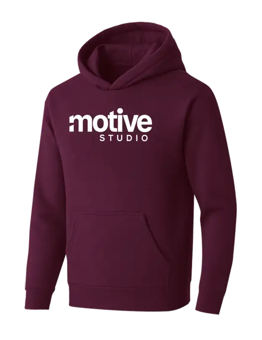 BELLA+CANVAS Maroon Sponge Fleece Pullover Hoodie w/Motive Studio Logo
