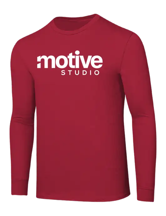Core Blend Red Long Sleeve Tee w/Motive Studio Logo