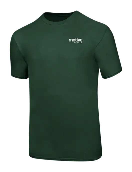 Ring Spun Forest Green 4.5 oz T-Shirt w/Motive Studio Logo