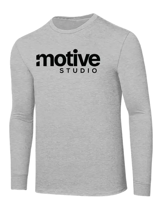 Core Blend Light Grey Heather Long Sleeve Tee w/Motive Studio Logo