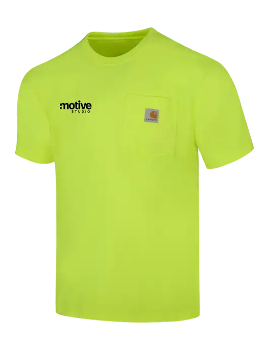 Carhartt Workwear Safety Yellow Pocket Short Sleeve T-Shirt w/Motive Studio Logo