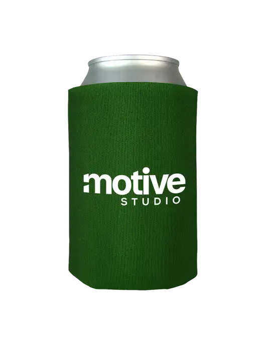 Kelly Green Foam Coolie w/Motive Studio Logo
