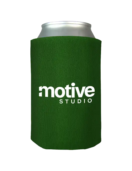 Kelly Green Foam Coolie w/Motive Studio Logo