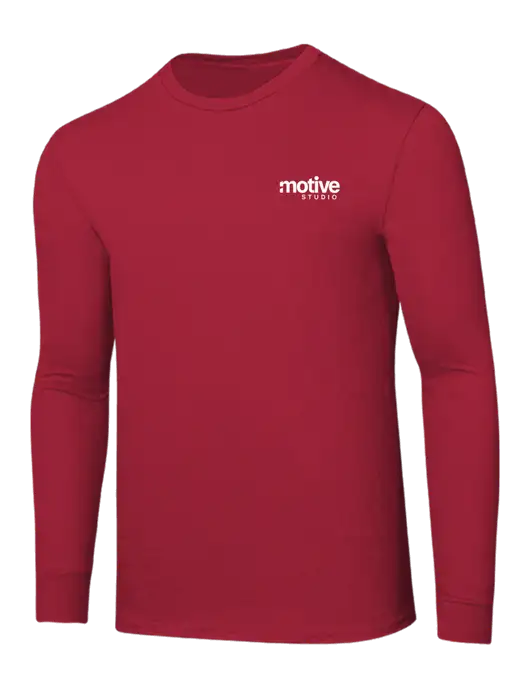 Core Blend Red Long Sleeve Tee w/Motive Studio Logo