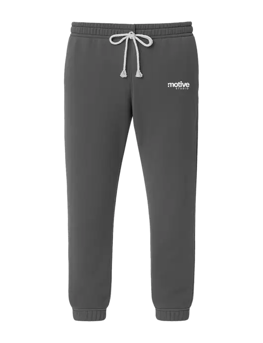 Comfort Colors Garment-Dyed Dark Grey Lightweight Fleece Sweatpants w/Motive Studio Logo