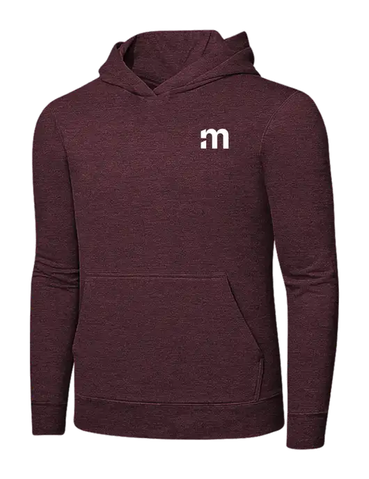 Heather Maroon 7.8 oz Ring Spun Hooded Sweatshirt w/m Icon Logo