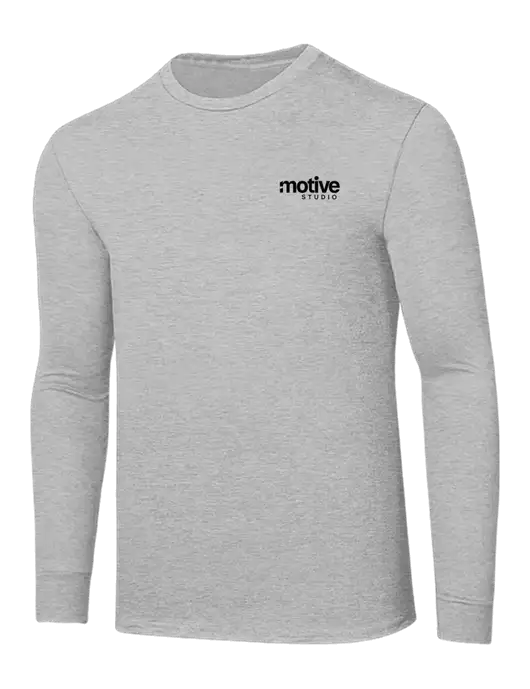Core Blend Light Grey Heather Long Sleeve Tee w/Motive Studio Logo