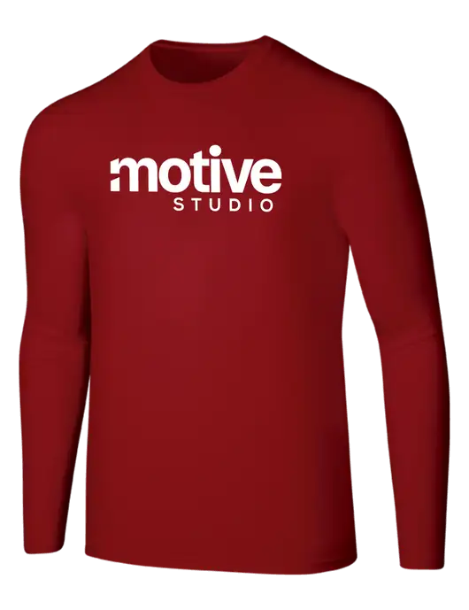 Seriously Soft Red Long Sleeve T-Shirt w/Motive Studio Logo