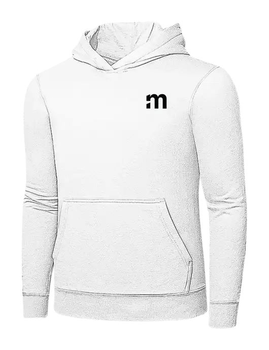 White 7.8 oz Ring Spun Hooded Sweatshirt w/m Icon Logo