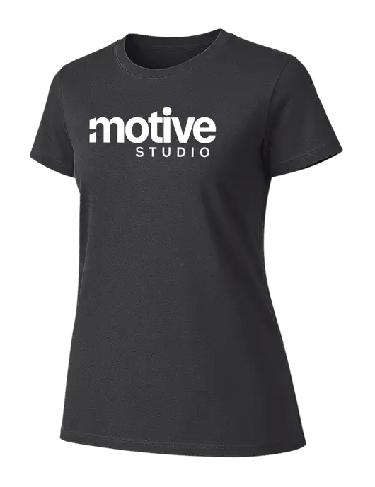 Womens Ring Spun Charcoal 4.5 oz T-Shirt w/Motive Studio Logo