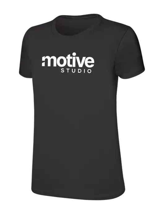 Womens Ring Spun Charcoal 4.5 oz T-Shirt w/Motive Studio Logo