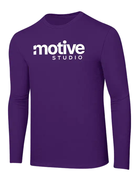 Ring Spun Purple 4.5 oz Long Sleeve T-Shirt w/Motive Studio Logo