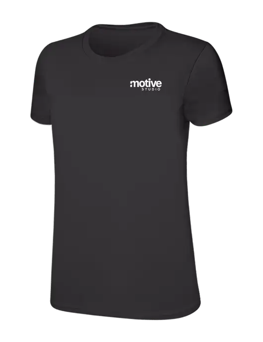 Womens Ring Spun Charcoal 4.5 oz T-Shirt w/Motive Studio Logo