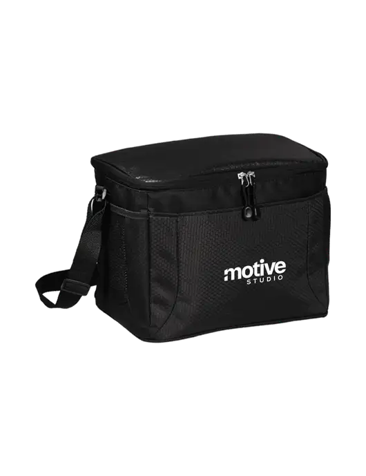 12 Can Black/Black Cube Cooler  w/Motive Studio Logo