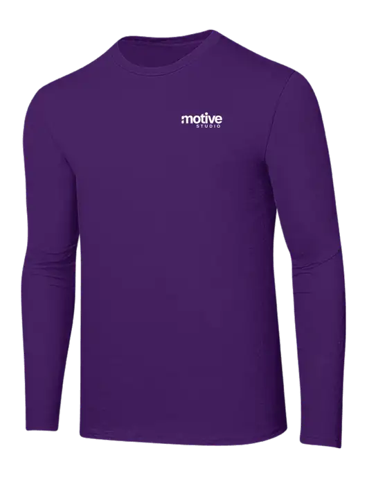 Ring Spun Purple 4.5 oz Long Sleeve T-Shirt w/Motive Studio Logo