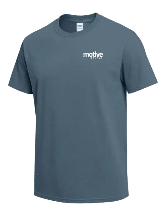 Slate Blue Heavyweight 6.1 oz T-Shirt w/Motive Studio Logo