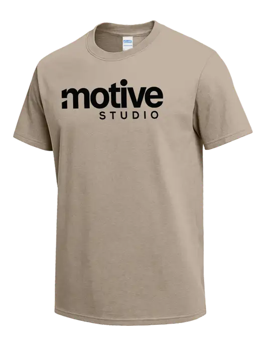 Tan Heavyweight 6.1 oz T-Shirt w/Motive Studio Logo