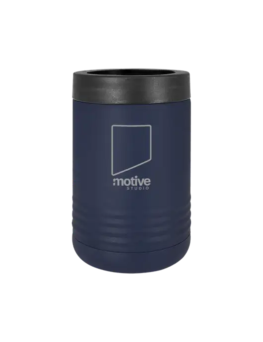 Polar Camel 12 oz Powder Coated Navy Vacuum Insulated Beverage Holder w/Motive Studio Logo