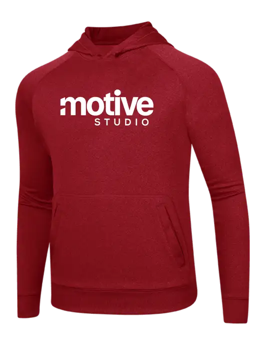Tech True Red Fleece Hooded Sweatshirt w/Motive Studio Logo