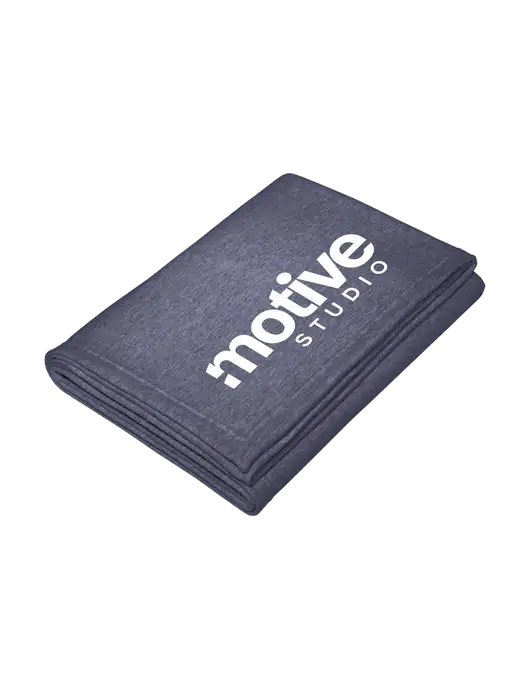 Core Heather Navy Fleece Sweatshirt Blanket w/Motive Studio Logo
