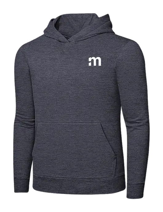 Heather Navy 7.8 oz Ring Spun Hooded Sweatshirt w/m Icon Logo