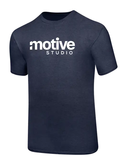 Ring Spun Heather Navy 4.5 oz T-Shirt w/Motive Studio Logo