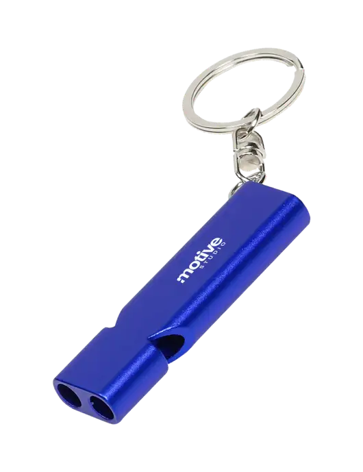 Quick Alert Blue Safety Whistle w/Motive Studio Logo