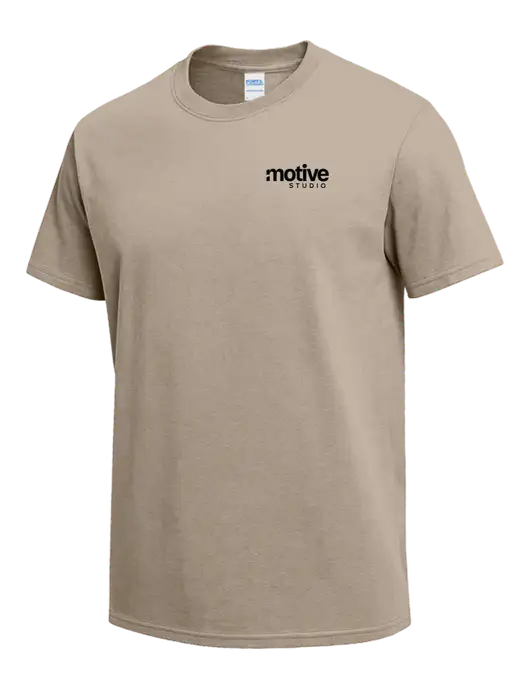Tan Heavyweight 6.1 oz T-Shirt w/Motive Studio Logo