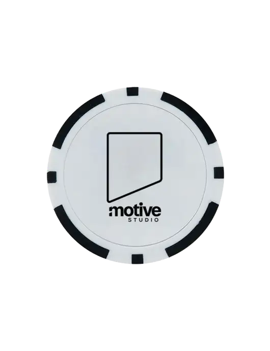 Black Poker Chip Ball Marker w/Motive Studio Logo