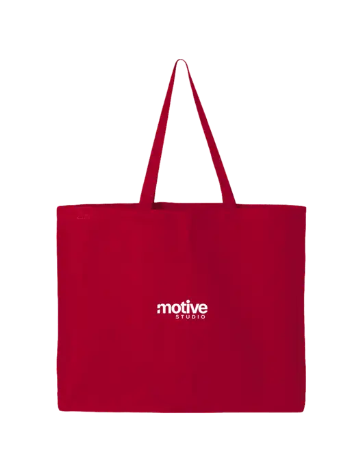 Sturdy Canvas Red Tote w/Motive Studio Logo