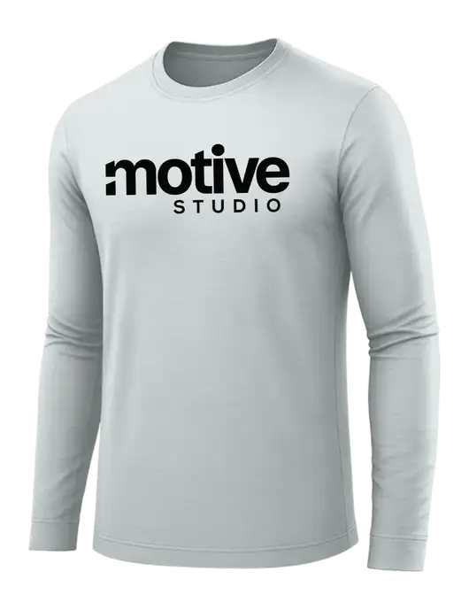 Long Sleeve Light Grey PosiCharge Competitor Tee w/Motive Studio Logo