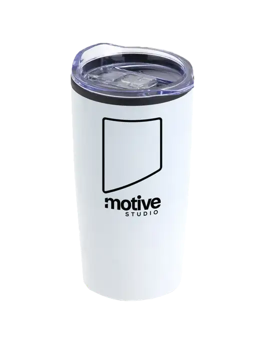 Olympus White 20 oz Tumbler w/Motive Studio Logo