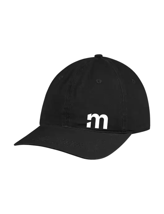 Garment Washed Unstructured Twill Black Cap w/m Icon Logo