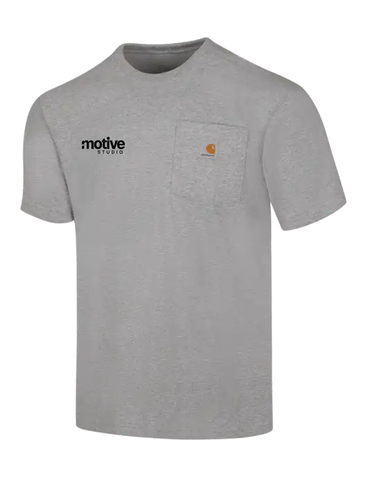 Carhartt Workwear Light Grey Heather Pocket Short Sleeve T-Shirt w/Motive Studio Logo
