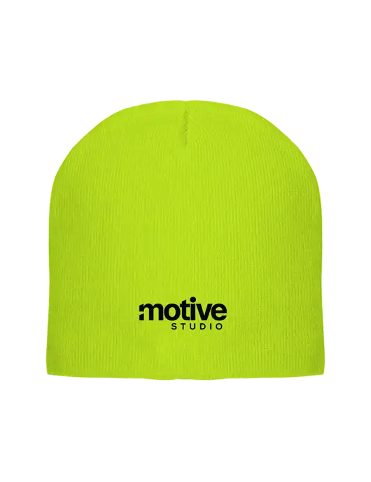 Safety Yellow Element Knit Beanie w/Motive Studio Logo