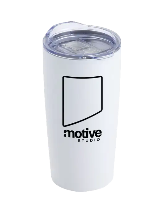 Society White 20 oz Insulated Tumbler w/Motive Studio Logo