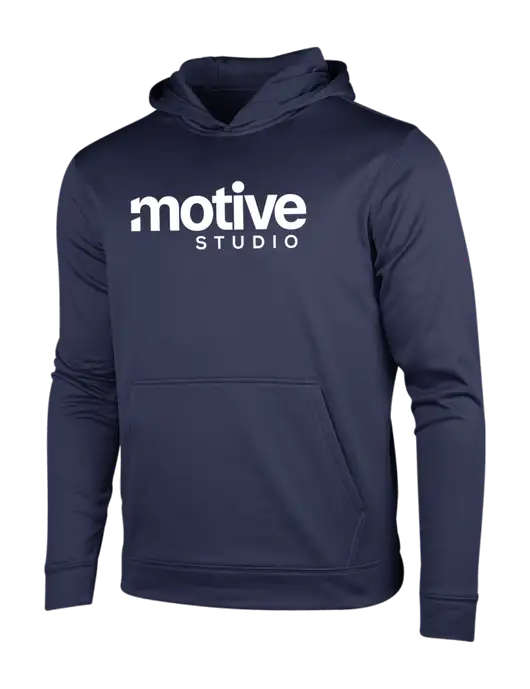 Navy Sport-Wick Fleece Hooded Pullover w/Motive Studio Logo