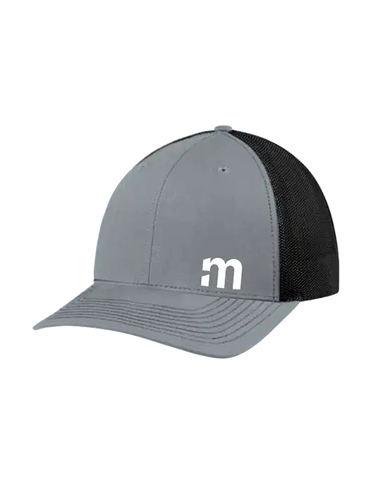 Richardson Adjustable Snapback Original 112 Trucker Cap Heather Grey w/Black Mesh w/m Icon Logo