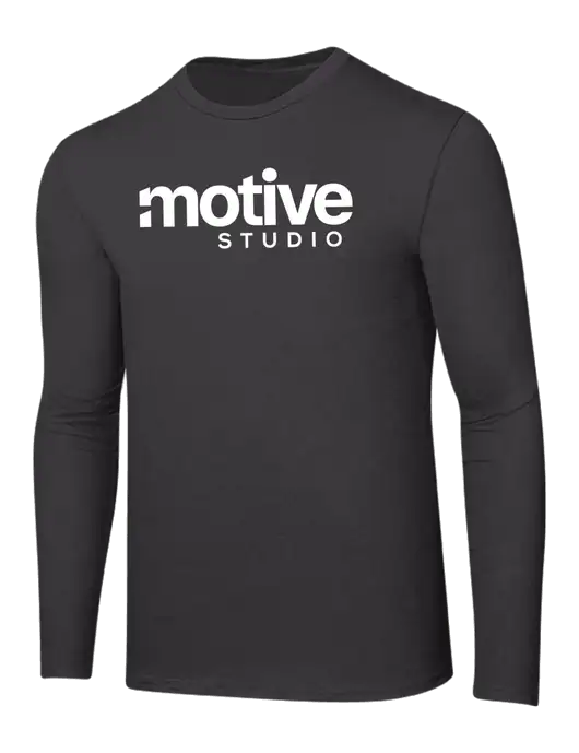 Ring Spun Charcoal 4.5 oz Long Sleeve T-Shirt w/Motive Studio Logo