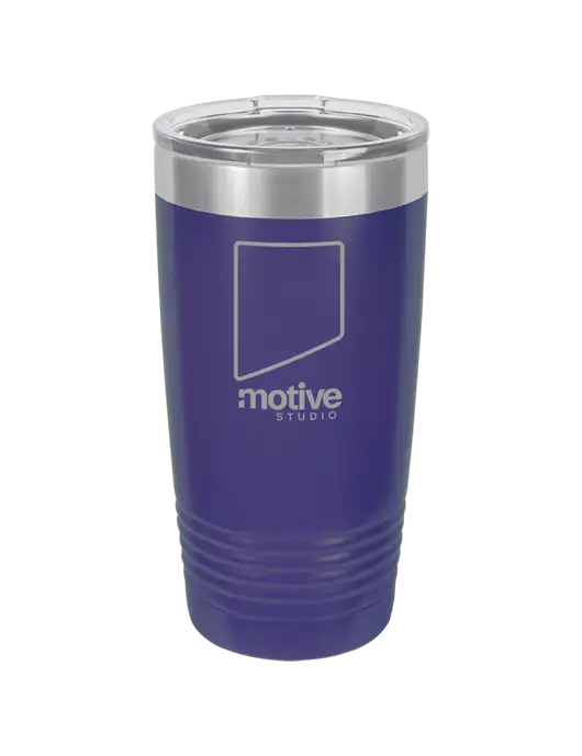 Polar Camel 20 oz Powder Coated Purple Vacuum Insulated Tumbler w/Motive Studio Logo