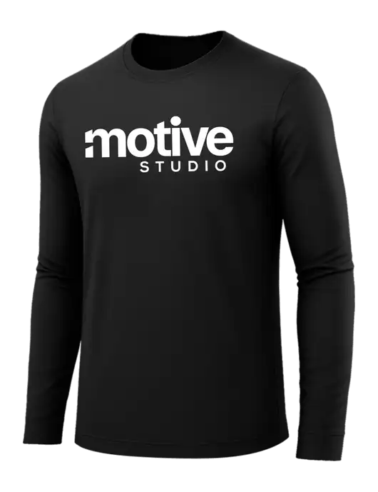 Long Sleeve Black PosiCharge Competitor Tee w/Motive Studio Logo