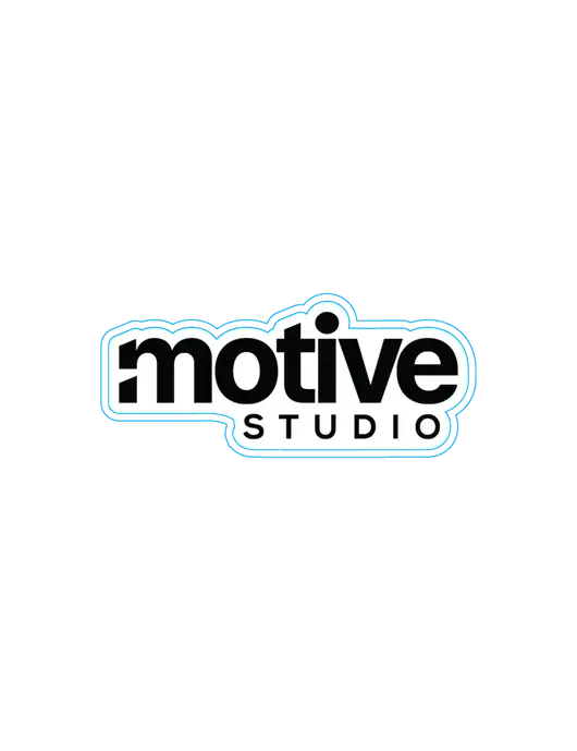 Medium Large Decal (approx 6.75 in wide) w/ Motive Studio Logo