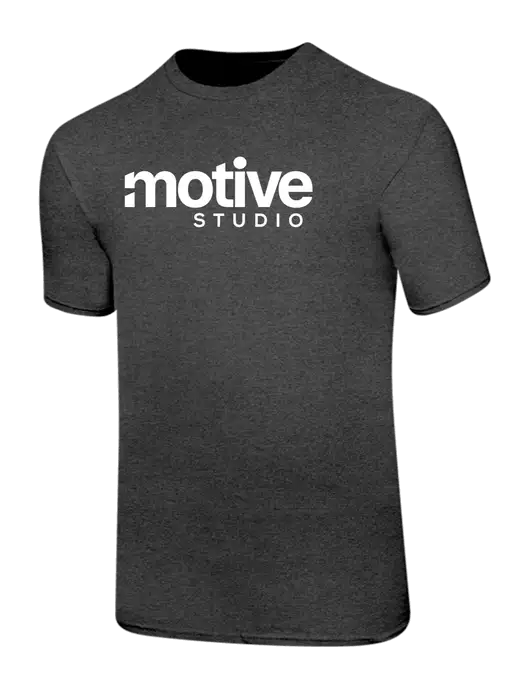 Ring Spun Dark Heather Grey 4.5 oz T-Shirt w/Motive Studio Logo