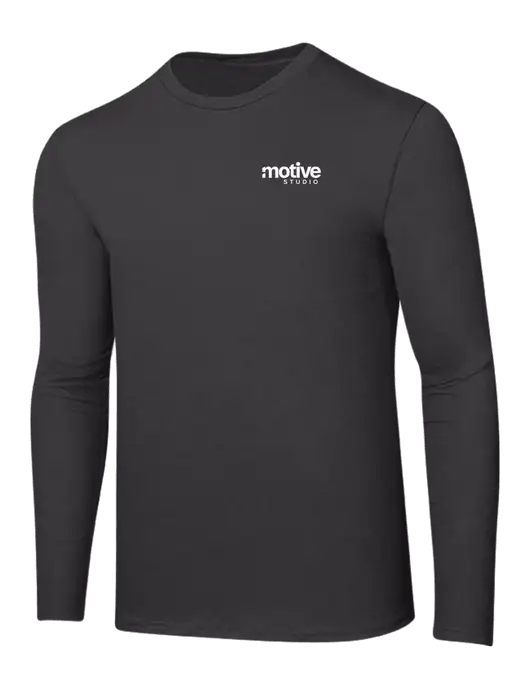 Ring Spun Charcoal 4.5 oz Long Sleeve T-Shirt w/Motive Studio Logo