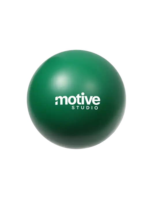 Medium Dark Green Stress Reliever Ball w/Motive Studio Logo