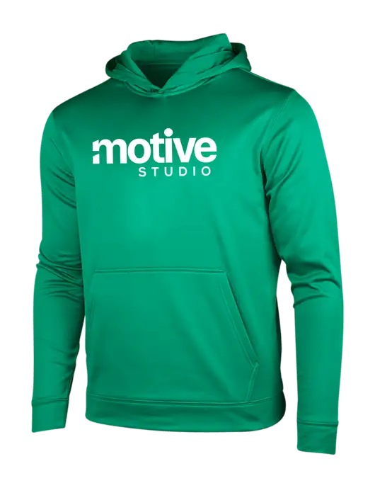 Kelly Green Sport-Wick Fleece Hooded Pullover w/Motive Studio Logo